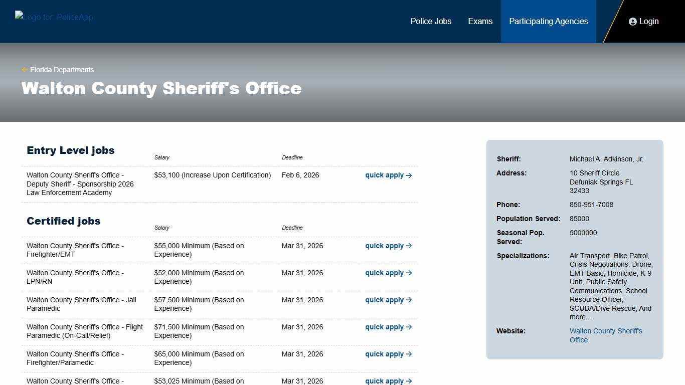 FL Walton County Sheriffs Office Police Department PoliceApp
